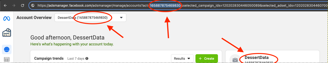 Location of Facebook Ads Account ID